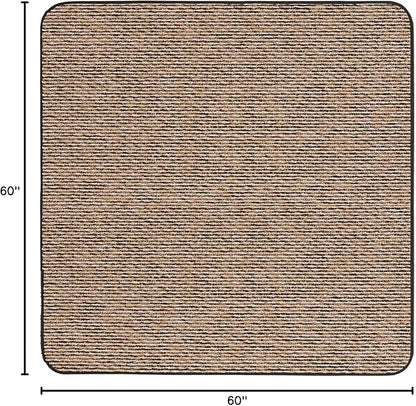 House, Home and More Skid-Resistant Carpet Indoor Area Rug Floor Mat - Black Ripple - 5 Ft X 5 Ft - Non Slip Rubber Backing, Stain Resistant, Dog Friendly, Living Room Bedroom Kitchen Entryway