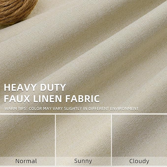 ChrisDowa 100% Blackout Tan Solid Curtains 84 Inches Long 2 Panels for Bedroom Living Room,Farmhouse Room Darkening Thermal Insulated Soundproof Grommet Top Window Treatment Drapes,52x84