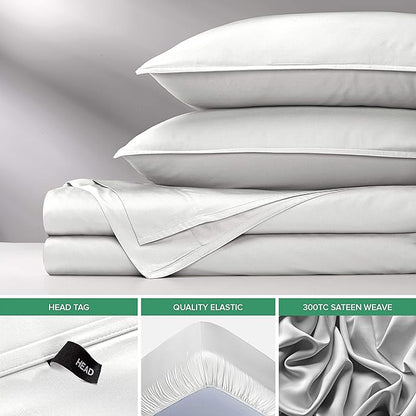 King Sheets by Pure Bamboo, Genuine 100% Organic Viscose Derived from Bamboo Bed Sheet Set, Soft & Cooling, Double Stitching, 2 Year Quality Promise (King, White)