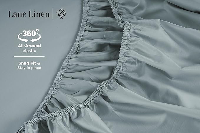 LANE LINEN 600 Thread Count 100% Cotton Full Size Sheets Set, Soft & Comfy Hotel Style Thick Full Bed Sheets Set, Mercerized Cotton Bedding Sheets & Pillowcases Sets, Machine wash - French Blue