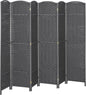 HOMCOM Room Divider, 6 Panel Folding Privacy Screen, 5.6' Tall Freestanding Wall Partition for Home Office, Bedroom, Charcoal Gray