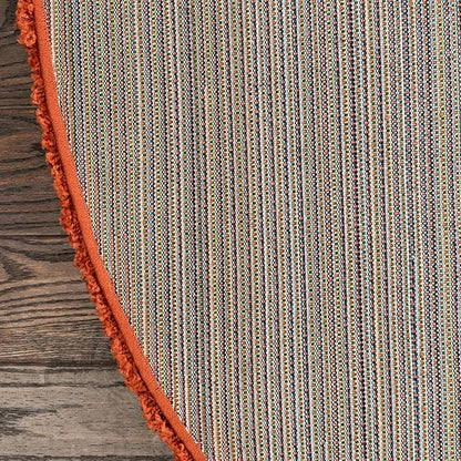 Unique Loom Solid Shag Collection Area Rug (3' 3" Round, Terracotta)