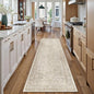 Light Brown Runner Rug 2x7 Hallway Machine Washable Kitchen Vintage Distressed Non Slip Long Carpet Indoor Retro Floral Bedroom Accent Throw Rug for Bathroom Office Laundry Dining Room