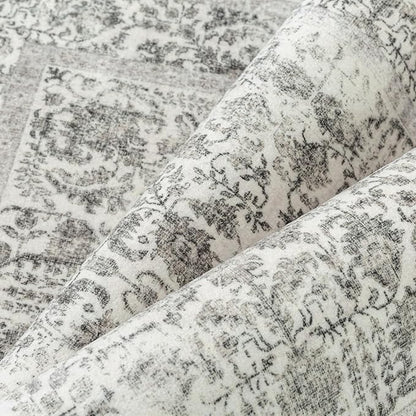 Black Runner Rug 2x7 Hallway Machine Washable Kitchen Vintage Distressed Non Slip Long Carpet Indoor Retro Floral Bedroom Accent Throw Rug for Bathroom Office Laundry Dining Room