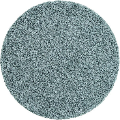 Unique Loom Solid Shag Collection Area Rug (5' 3" Round, Light Slate Blue)
