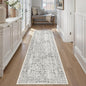 Black Runner Rug 2'6"x14' Washable Carpet for Hallway Kitchen Vintage Distressed Non Slip Indoor Retro Floral Bedroom Accent Throw Long Rug Bathroom Office Laundry Dining Living Room