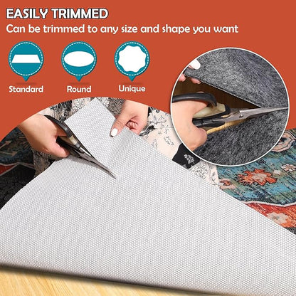 Waterproof Rug Pad, Thick 2x3 Ft Under Area Rug Carpet Pad, Non Slip Rug Pads for All Floors and Hardwood Floors Finishes, Keep Carpets in Place Soft and Prevent Rug from Wrinkling or Buckling