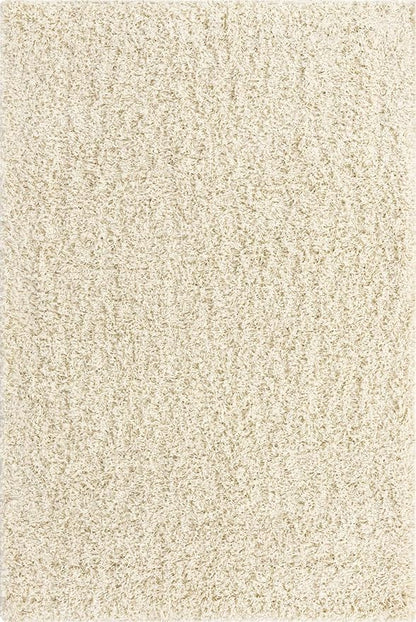 Unique Loom Solid Shag Collection Area Rug (4' 1" x 6' 1" Rectangle, Pure Ivory)