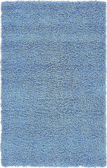 Unique Loom Solid Shag Collection Area Rug (3' 3" x 5' 3" Rectangle, Periwinkle Blue)