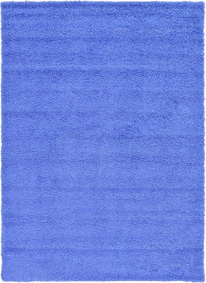 Unique Loom Solid Shag Collection Area Rug (8' x 11' Rectangle, Periwinkle Blue)
