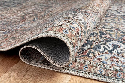 Loloi Chris Loves Julia Jules Collection JUL-06 Denim/Spice 3'-6'' x 5'-6'', .13" Pile Height, Accent Rug