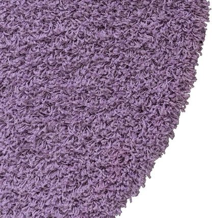 Unique Loom Solid Shag Collection Area Rug (5' 3" Round, Lilac)