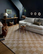 Loloi Chris Loves Julia Calvin Collection CLV-01 Wheat/Ivory 2'-7" x 7'-6" Runner Rug Checkered Neutral Soft Living Room Bedroom Carpet
