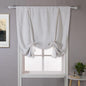 DriftAway Double Layer Linen Blackout Tie Up Curtains Thermal Insulated Fully Lined Balloon Roman Shade Bathroom Window Adjustable Rod Pocket for Small Window 31 Inch by 47 Inch Ivory
