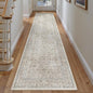 Taupe Runner Rug 3x12 Hallway Machine Washable Kitchen Vintage Distressed Non Slip Long Carpet Indoor Retro Floral Bedroom Accent Throw Rug for Bathroom Office Laundry Dining Living Room