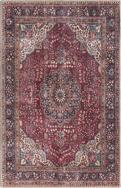 Keen Home Design 2x3 Rug - Machine Washable Entry Rug with Non-Slip Backing, Ideal for Enteryway, Kitchen, Bathroom, Laundry Room - Vintage, Easy Clean, Durable, Low Pile Rug - (2' x 3')