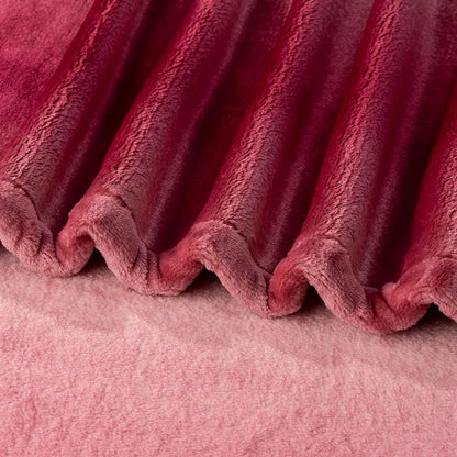 Berkshire Blanket-Classic Heavyweight Soft Printed VelvetLoft® Plush Throw Blanket, Cozy and Fuzzy, Ombre Burgundy, 50in x 70in