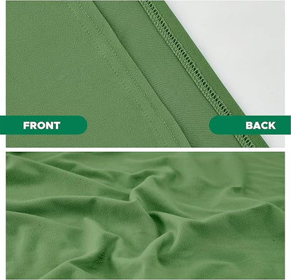 Biscaynebay Decorative Box Spring Cover Queen Size, Sage Luxurious Jersey Knitting Stretchy Wrap Around 4 Sides Bed Skirt for Home/Hotels, Easy Fit Wrinkle & Fade Free Machine Washable