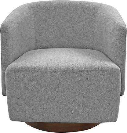 MINCETA Accent Chair,Modern Swivel Chairs for Living Room and Bedroom Reading with Wood Base,Performance Fabric in Gray