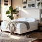 Harper 54" Extra-Tall Headboard Bed Frame - Modern Wingback Upholstered Platform Bed, 1000lbs Heavy Duty Support, Textured Chenille, No Box Spring Needed (Cream White King U.S. Standard)