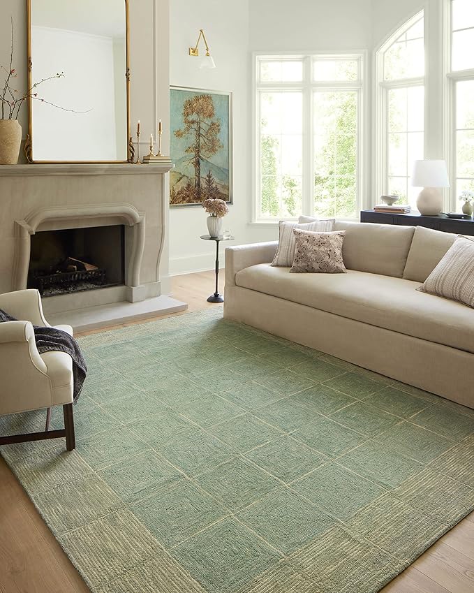 Loloi Chris Loves Julia Francis Collection FRA-02 Green/Natural 7'-9" x 9'-9" Area Rug