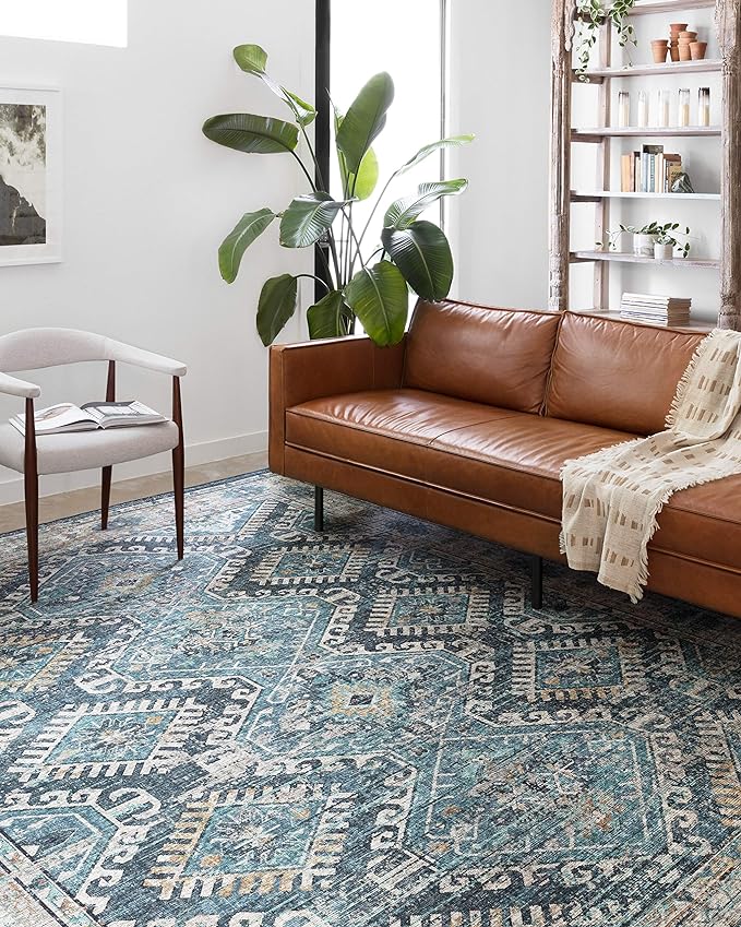 Loloi II Skye Collection SKY-03 Denim/Natural 7'-6" x 9'-6" Area Rug