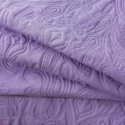 HoneiLife Quilt Sets King Size - 3 Pieces Microfiber Quilt Set Lightweight Bedspreads Reversible Coverlets Rustic Bed Cover King Quilt Bedding Set All Season Quilts-Purple