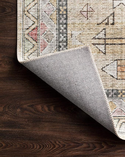 Loloi Skye Collection SKY-04 Gold/Blush 7' x 9' Oval Area Rug