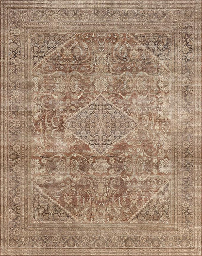 vivorug 4x6 Rug, Small Area Rug for Living Room, Bedroom, Kitchen, Machine Washable Non-Slip Throw Rug, Vintage Carpet for Entryway Nursery Coffee Table - Durable (Earth Tone)