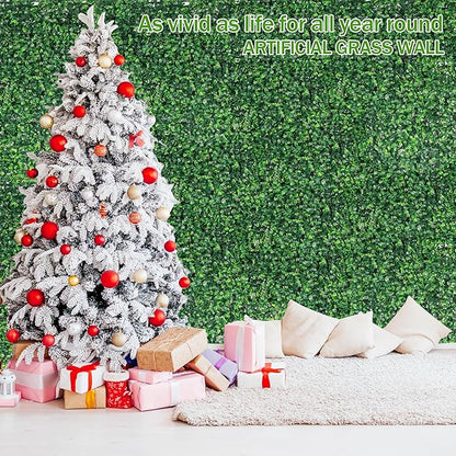 Ogrmar 12 PCS 20"x 20" Artificial Boxwood Panels Topiary Hedge Plant, Privacy Hedge Screen Sun Protected Suitable for Outdoor, Indoor, Garden, Fence, Backyard and Decor (12, 20"x 20")