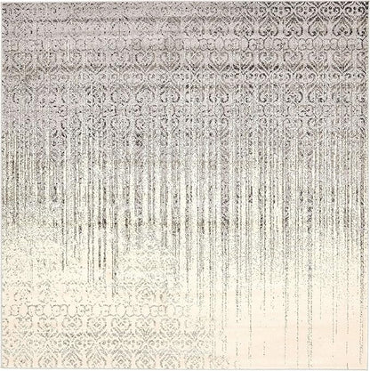 Unique Loom Del Mar Collection Area Rug - Jennifer (7' 10" Square, Gray/ Black)