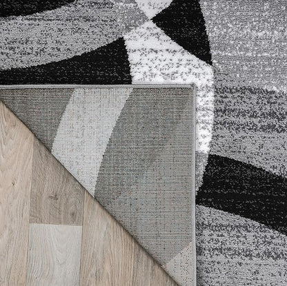 Rugshop Contemporary Abstract Circles Perfect for high Traffic Areas of Your Living Room,Bedroom,Home Office,Kitchen Area Rug 6'6" x 9' Gray