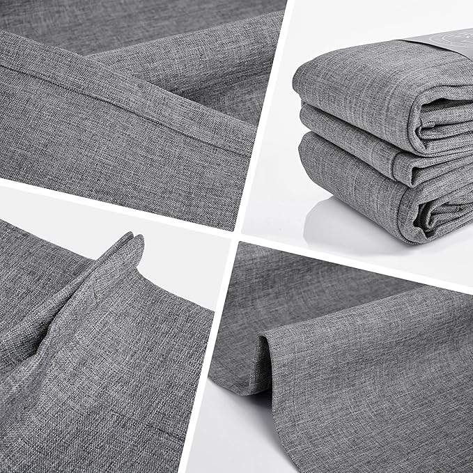 WdFour 42x63 Inch Pinch Pleated Blackout Curtains - Pack of 2, 100% Light Blocking Thermal Insulated Drapes with Textured Weave, Extra Long Back Tab Window Panels for Living Room & Bedroom,Dark Gray.