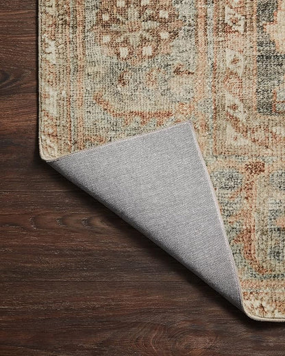 Loloi Margot Collection MAT-03 Ocean/Spice 3'-6" x 5'-6" Accent Rug feat. CloudPile, No-Shed Easy Clean Large Patterned Area Rug for Living Room, Bedroom, Dining Area