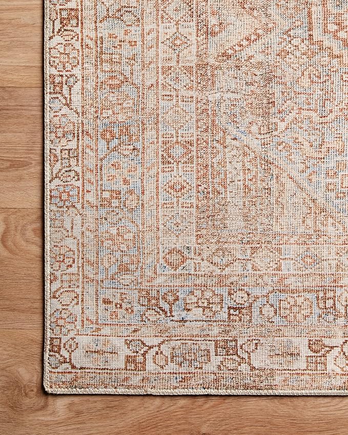 Loloi Chris Loves Julia Jules Collection JUL-04 Tangerine/Mist 9'-6" x 14', .13" Pile Height, Area Rug