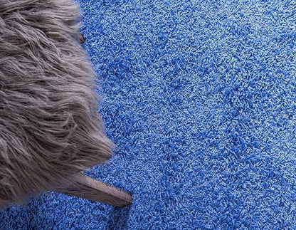 Unique Loom Solid Shag Collection Area Rug (2' 7" x 10' Runner, Periwinkle Blue)