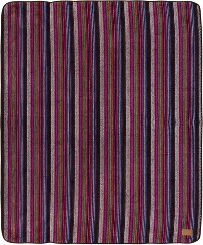QISU Alpaca Wool Blanket Throw | Large, Beautiful, Warm, Variegated | 85 x 65 inches | Ultra-Soft, Hypoallergenic and Breathable | Non-Itchy or Scratchy (Purple Earth Variegated)