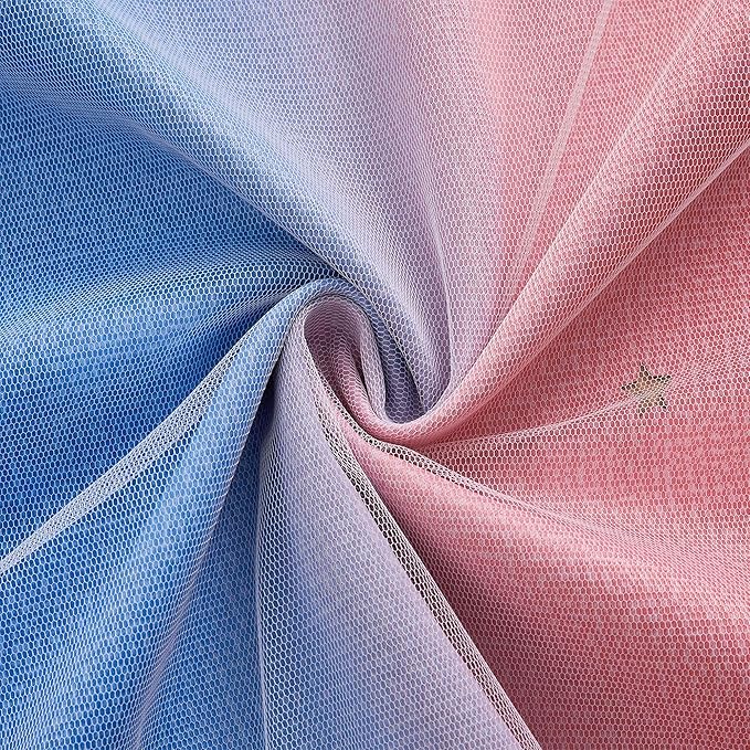 XiDi Curtains for Bedroom Decor, Rainbow Pink GreenBlue52/90/1