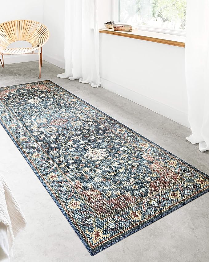Loloi II Skye Collection SKY-08 Denim/Brick 5'-0" x 7'-6" Area Rug