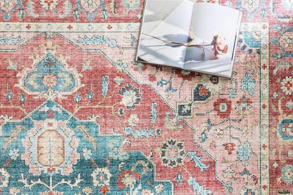 Loloi II Skye Collection SKY-05 Brick/Ocean 3'-6" x 5'-6" Accent Rug
