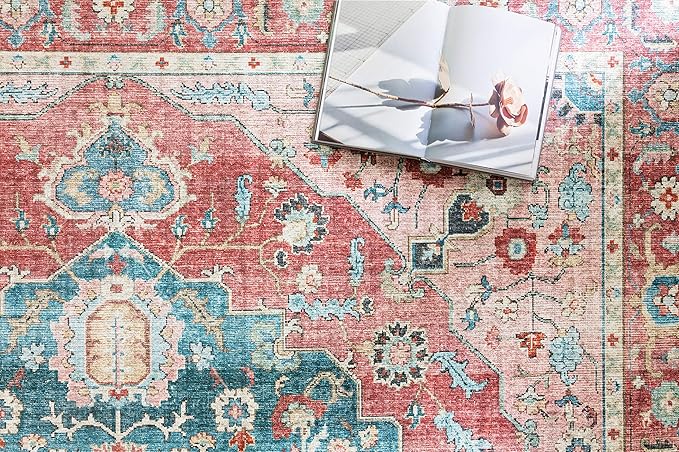 Loloi II Skye Collection SKY-05 Brick/Ocean 5'-0" x 7'-6" Area Rug