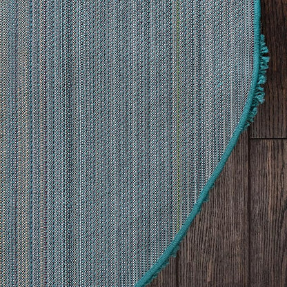 Unique Loom Solid Shag Collection Area Rug (8' x 10' Oval, Deep Aqua Blue)