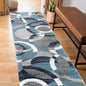 Rugshop Contemporary Modern Circles Abstract Runner Rug 2' x 7'2" Blue