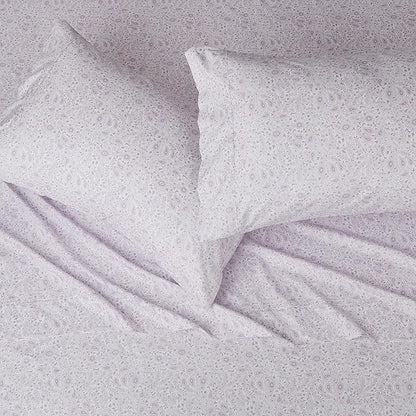Amazon Basics Lightweight Super Soft Easy Care Microfiber Bed Sheet Set with 14" Deep Pockets - King, Lavender Paisley