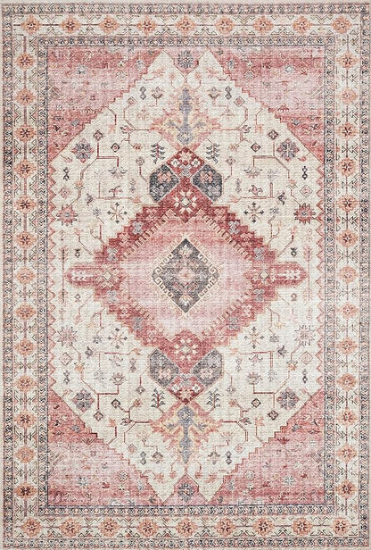 Loloi Skye Collection SKY-02 Ivory/Berry 9'-0" x 12'-0" Area Rug