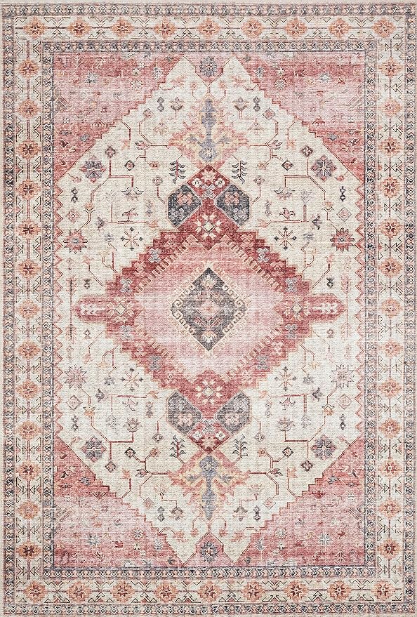 Loloi II Skye Collection SKY-02 Ivory/Berry 2'-3" x 3'-9" Accent Rug