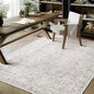 Gray Area Rug 3x4 Office Entryway Rug Machine Washable Kitchen Vintage Distressed Non Slip Carpet Indoor Grey Retro Floral Accent Throw Door Mat for Bathroom Bedroom Dining Living Room