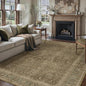 Brown 6x9 Area Rug Washable Vintage Carpet for Living Room Bedroom Large Soft Retro Floral Low Pile Thin Indoor Rug Non Slip Traditional Distressed Floor Cover for Dining Room Office