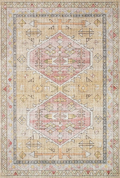 Loloi II Skye Collection SKY-04 Gold/Blush 5'-0" x 7'-6" Area Rug