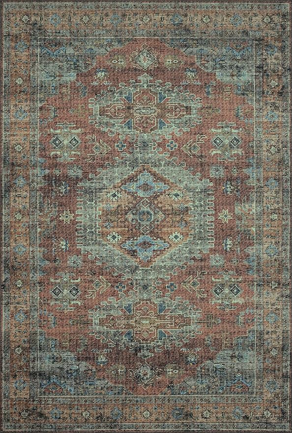 Loloi Skye Collection SKY-07 Terracotta/Sky 9'-0" x 12'-0" Area Rug
